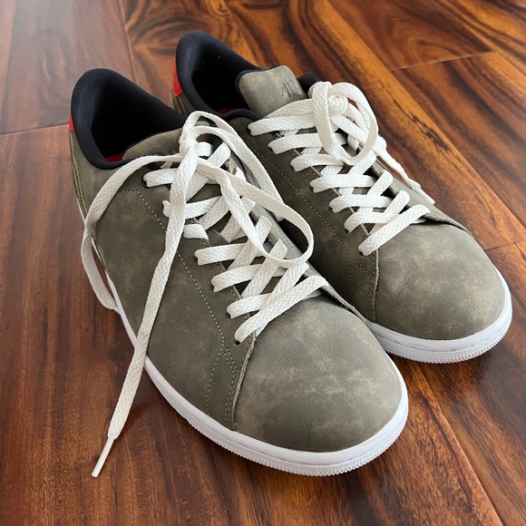 Men's NIKE Air Jordan 1 Centre Court Oil Green Leather Low Top Sneakers Shoes 10 - Picture 1 of 8